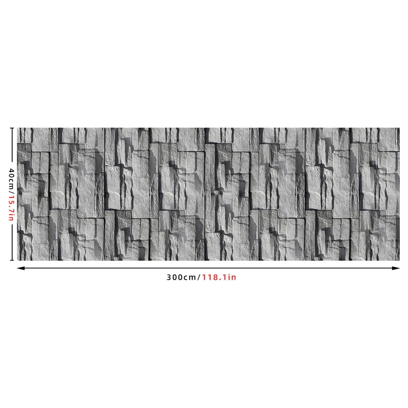 Country Style Brick Wallpaper Roll Dark Color Self Sticking Wall Decor for Bathroom