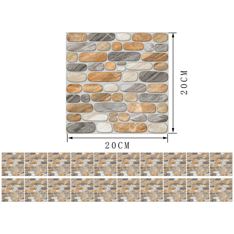 Cobble Wallpaper Panels Industrial Easy Peel off Kitchen Wall Decor, 8' L x 8" W