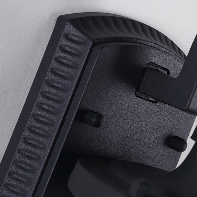 Schwanenhals -Außenwandleuchte Industrieblasenglas 1 hellschwarze Verleitung mit gebogenem Arm