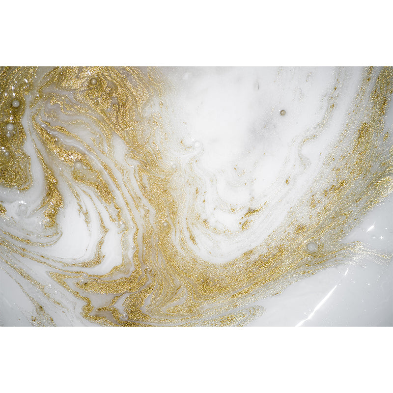 Gold Waves Mural Wallpaper Moisture Resistant Modern Art Girls Bedroom Wall Covering