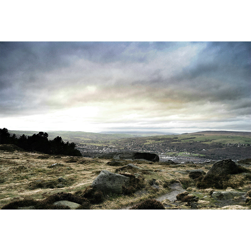 Modern Autumn Wildland Scenery Mural Non-Woven Washable Brown Wall Covering for Home