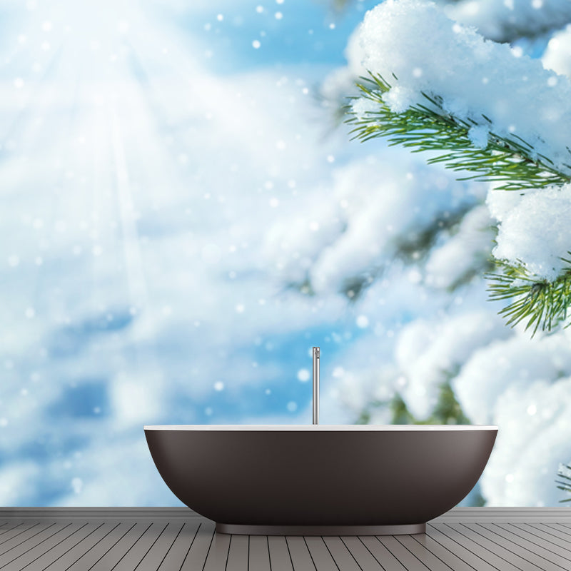 Photography Winter Rime Wall Mural Large Wall Art for Living Room, Custom Size Available