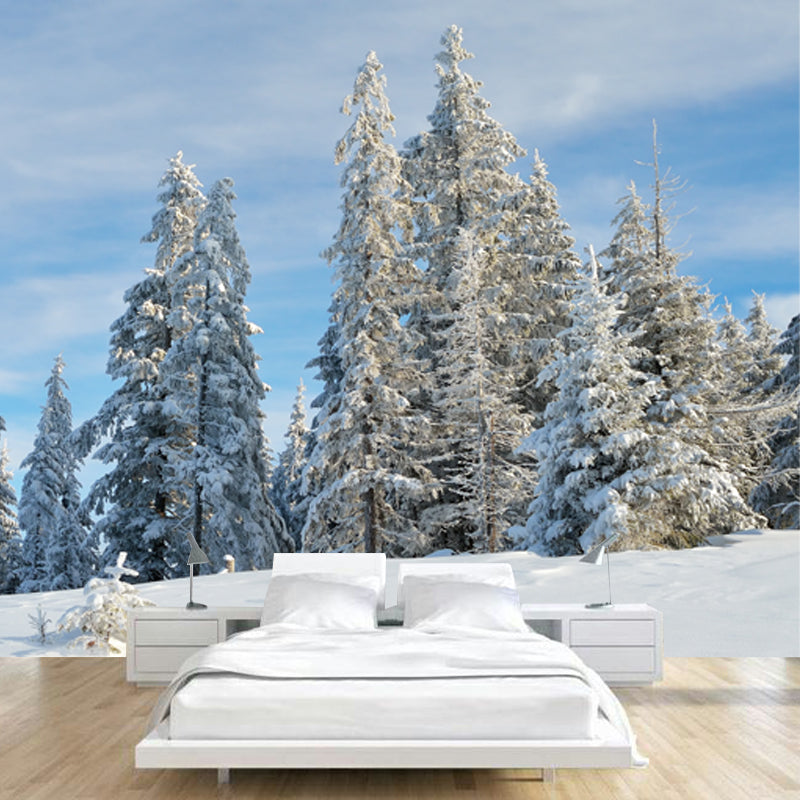 Photography Snowfield Cypress Mural Full-Size Wall Decor Above Bed, Personalized Size