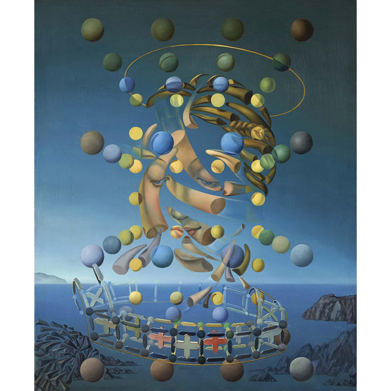 Full Size Dali Artwork Mural for Hallway the Maximum Speed Of Raphaels Madonna Wall Decor in Blue, Washable