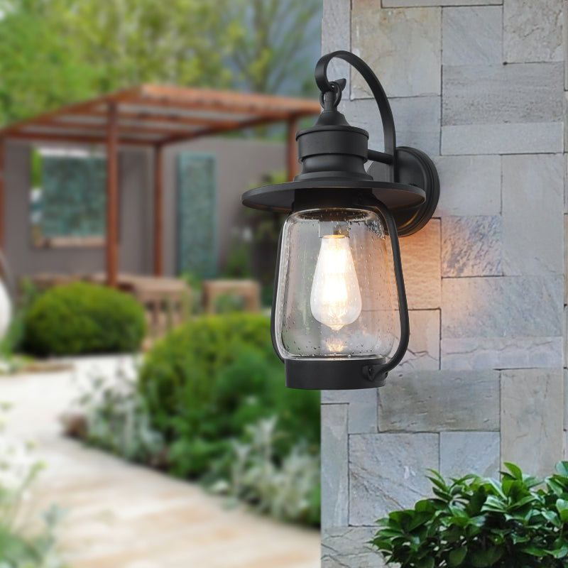 1 lampadario armato montato a parete lampada vintage neri limpidi limpidi sedute di vetro