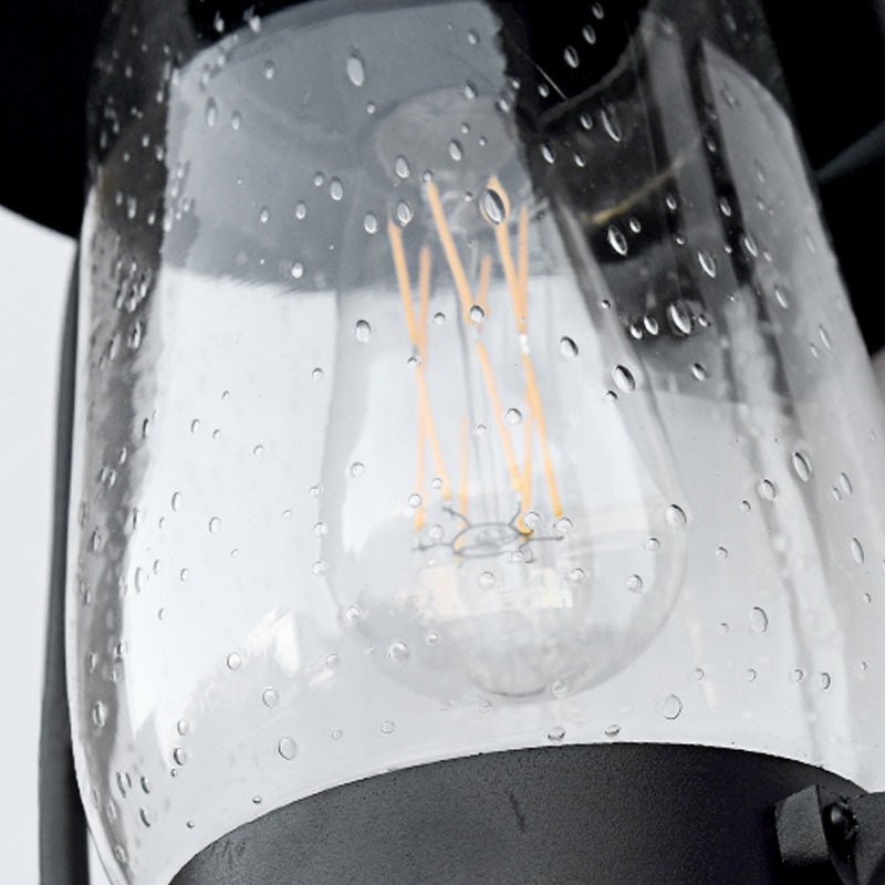 1 lampadario armato montato a parete lampada vintage neri limpidi limpidi sedute di vetro