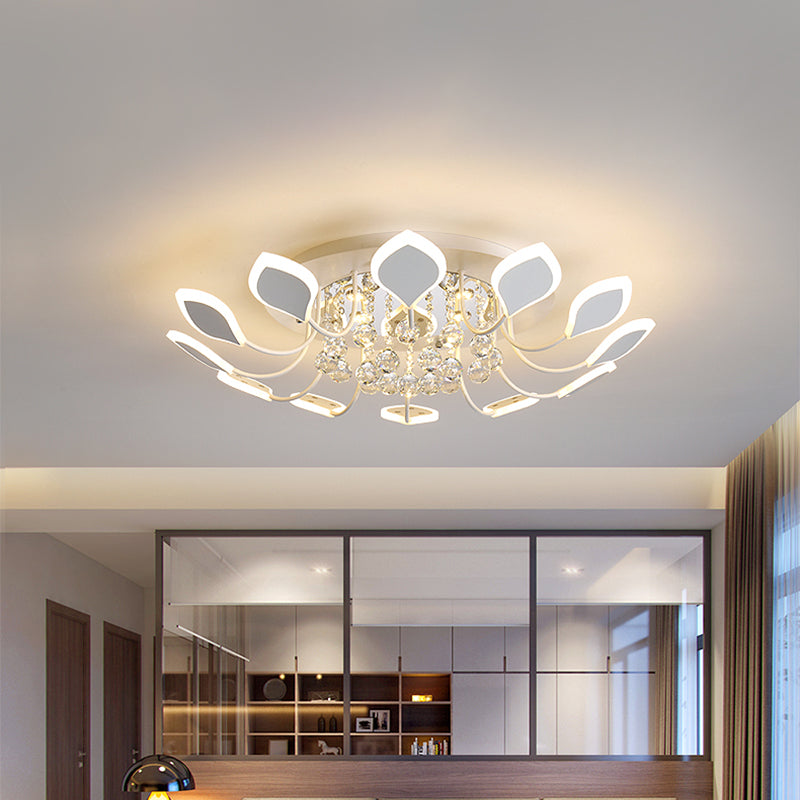 Spoetnik inbouw plafondlamp met blad acryl kap modern 8/10/12 lampen wit/zwart plafondlamp voor slaapkamer in wit/warm