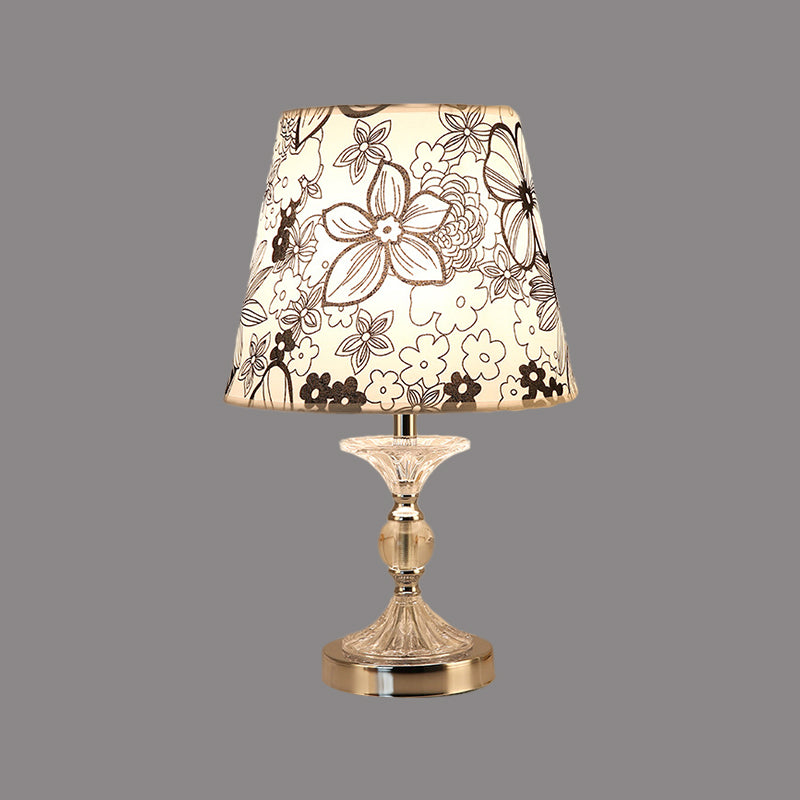 1 Tableau de l'ampoule Lumière avec tissu d'ombrage à motif de fleurs LAX NEULTANT DE NEULTANCE CRISTAL TRADIOL