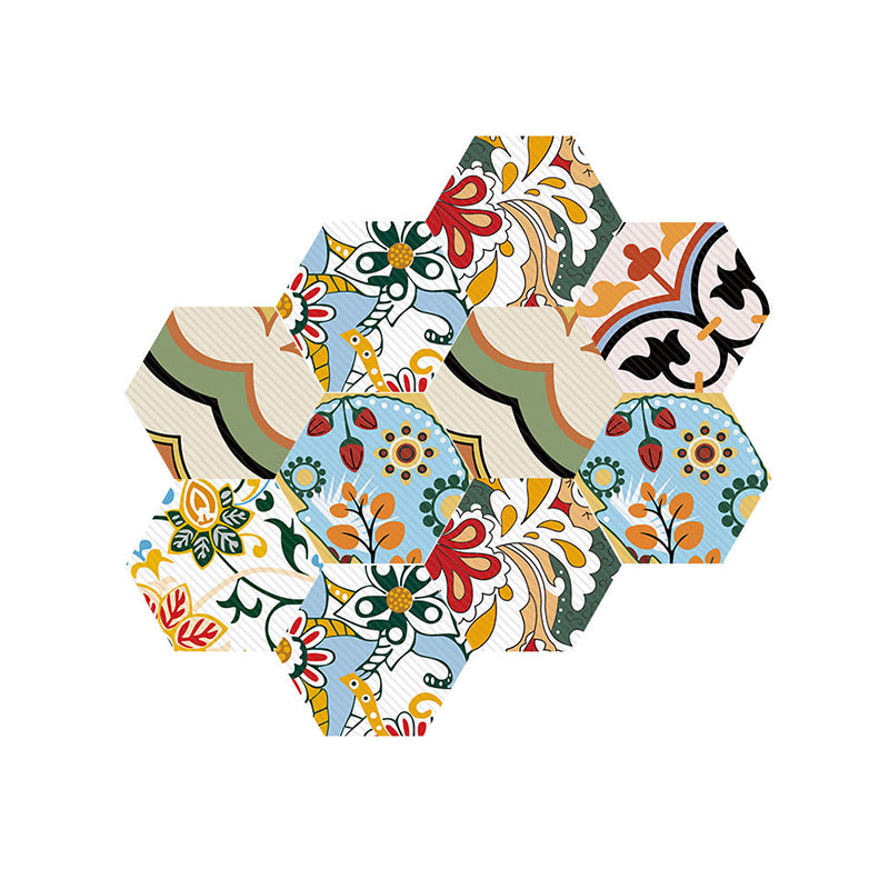 Boho Butterfly and Flower Wallpaper Panel Yellow-Green Self-Stick Wall Decor for Kitchen