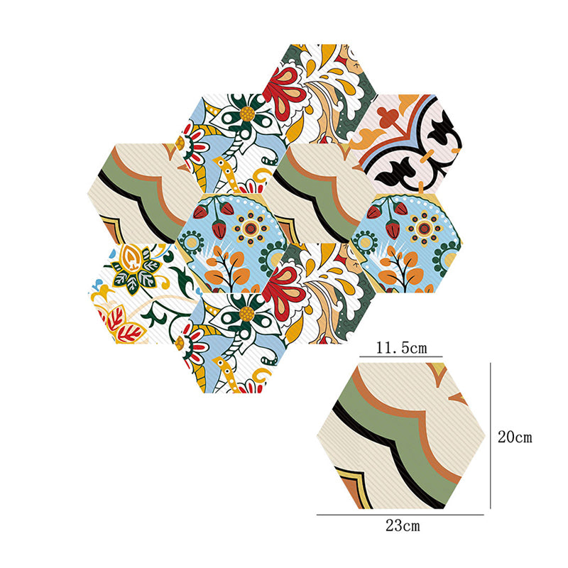 Boho Butterfly and Flower Wallpaper Panel Yellow-Green Self-Stick Wall Decor for Kitchen