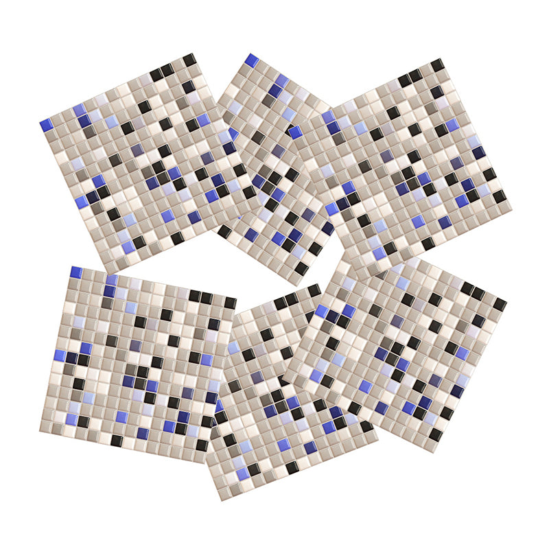 Mosaics Effect Peel off Wallpaper Panel Set PVC Contemporary Wall Art for Washroom