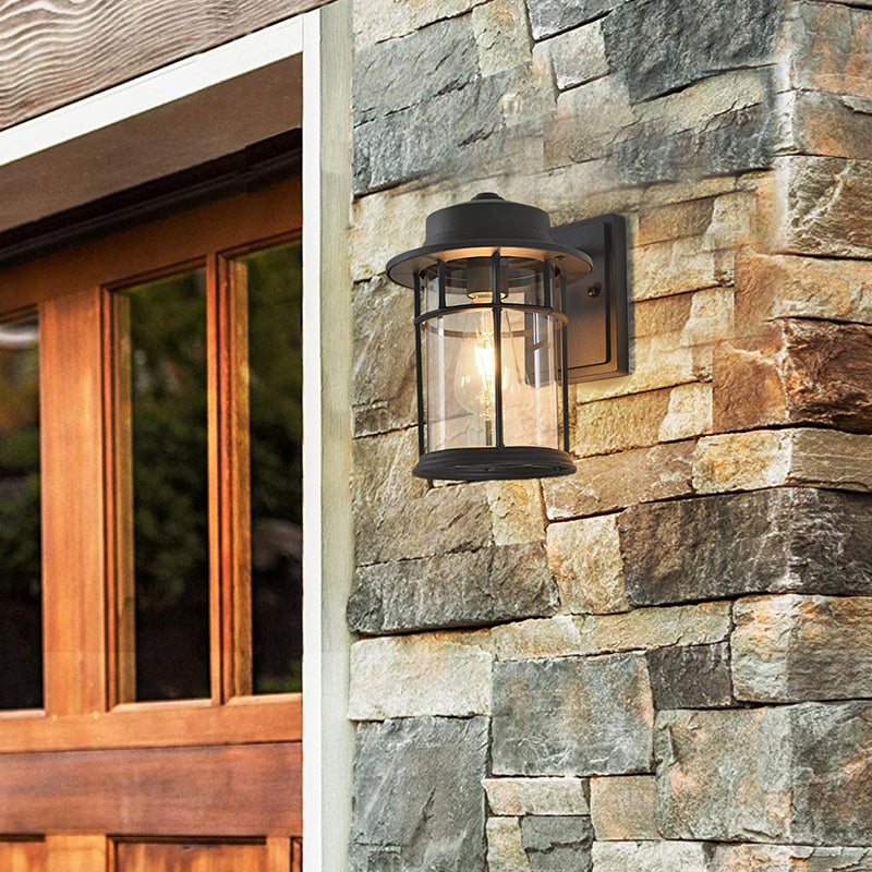 Schwarz One Light Leuchte licht industriell durchsichtige Glaszylinder -Beleuchtungsbehandlung mit Rechteck/Rundplatte