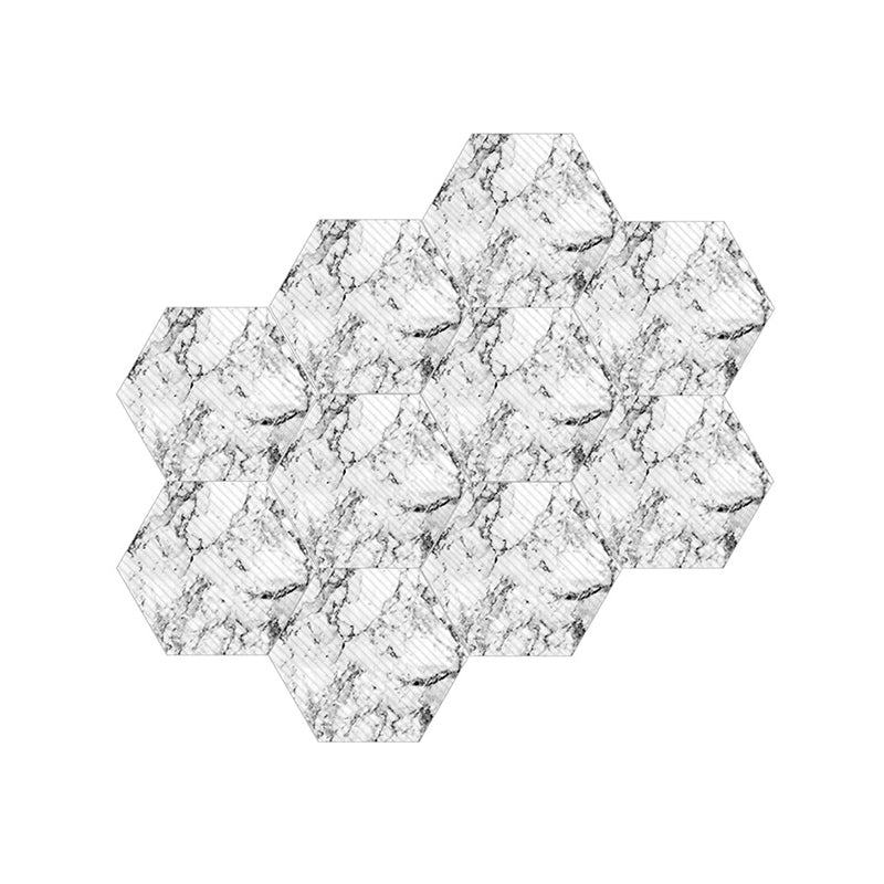 White Marble Wallpaper Panels Peel and Stick Wall Decor for Living Room (10 Pieces)