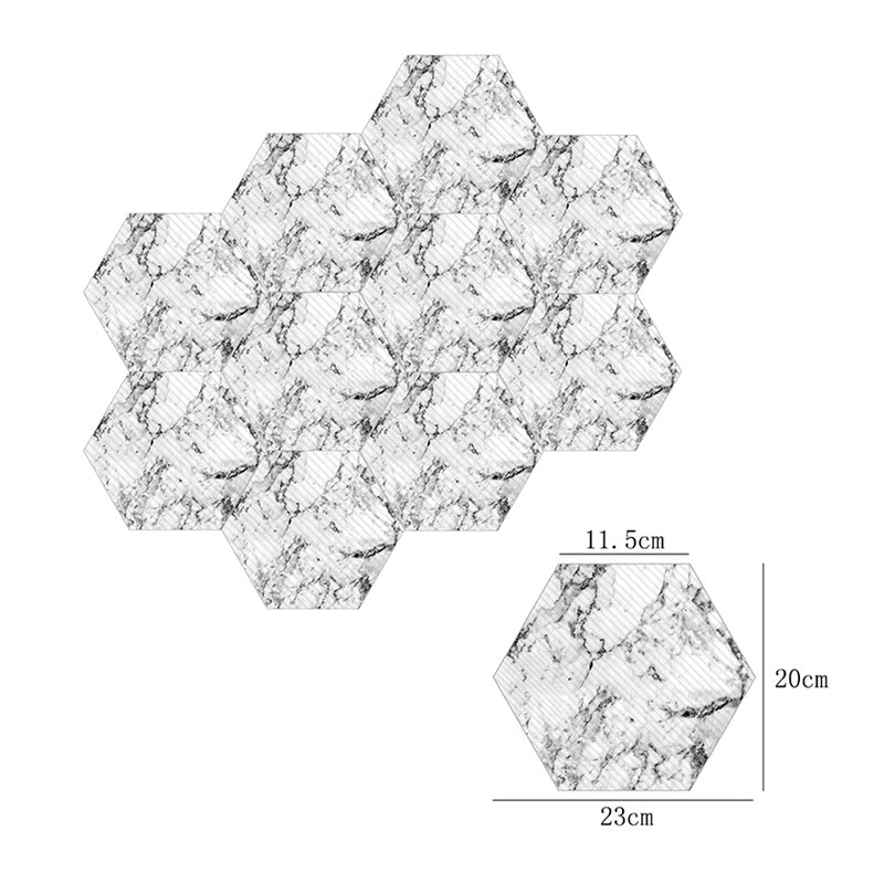 White Marble Wallpaper Panels Peel and Stick Wall Decor for Living Room (10 Pieces)