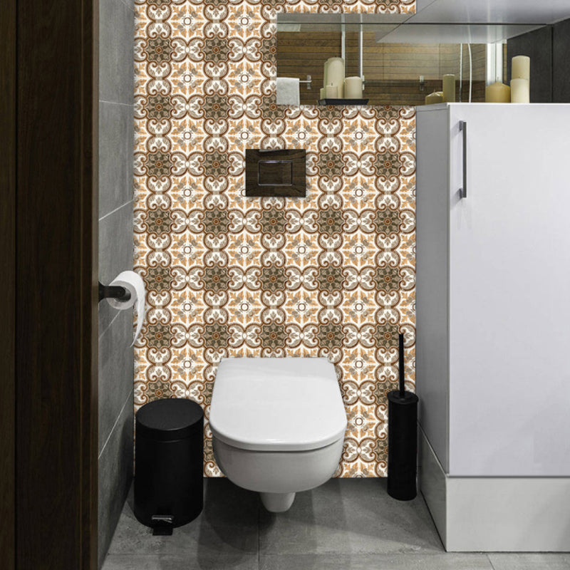 Muslim Seamless Pattern Wallpaper Panels Boho-Chic Self-Stick Living Room Wall Art, 9.7-sqft (10 Pcs)