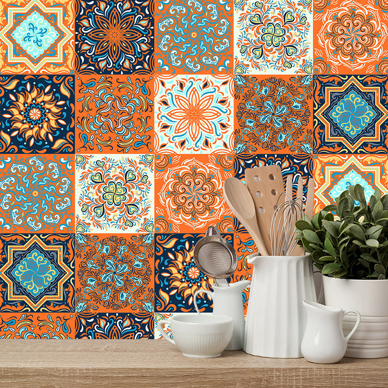 10 Pcs Mandala Wallpapers Peel and Paste Bohemian Kitchen Wall Decoration, 9.7-sq ft
