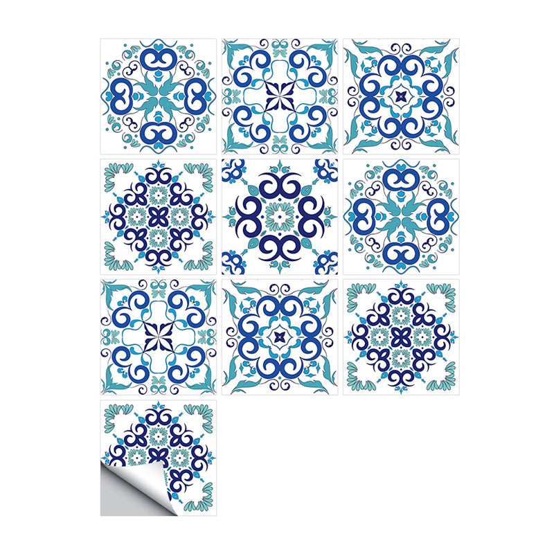 Enchanting Vatican Tiles Stick Wallpaper Panel Set for Home Floral Wall Art, 12' x 12 (10 Pcs)