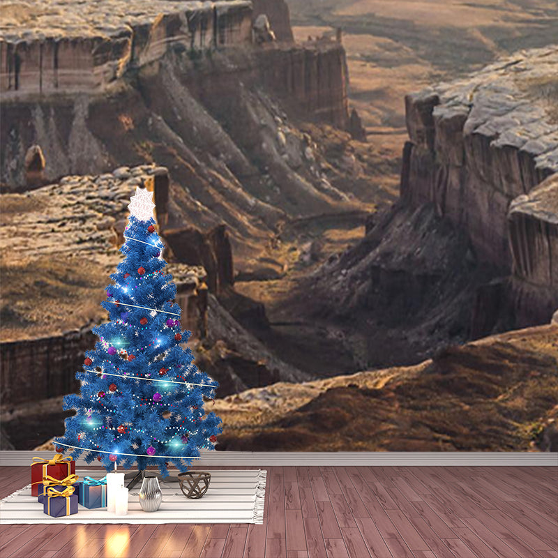 Brown Rift Valley Wallpaper Mural Stain Resistant Modern Living Room Wall Decoration