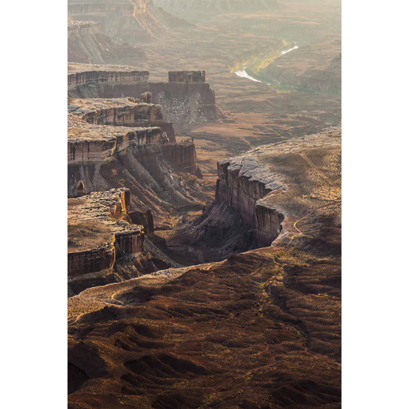 Brown Rift Valley Wallpaper Mural Stain Resistant Modern Living Room Wall Decoration