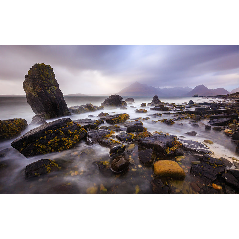 Modernism River Stones Mural Wallpaper Grey Stain Resistant Wall Covering for Home