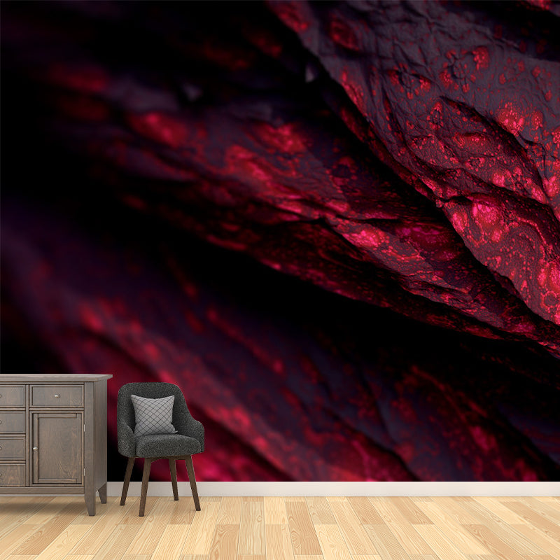 Modern Mountain Mural Wallpaper Red Rock Close-Up View Wall Covering for Bedroom