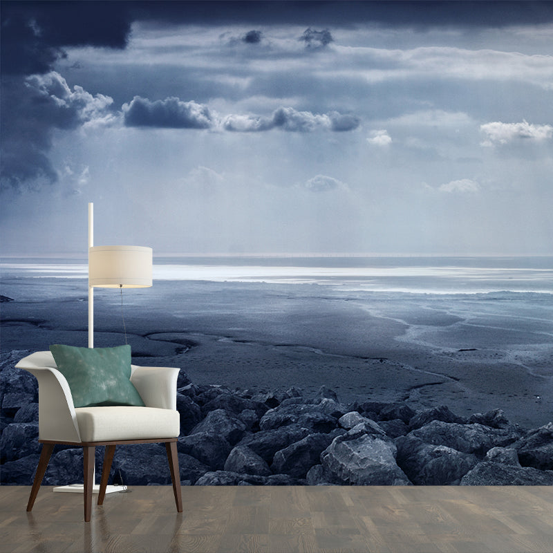 Grey Endless Flatland Wall Mural Stain-Proof Contemporary Living Room Wall Decor