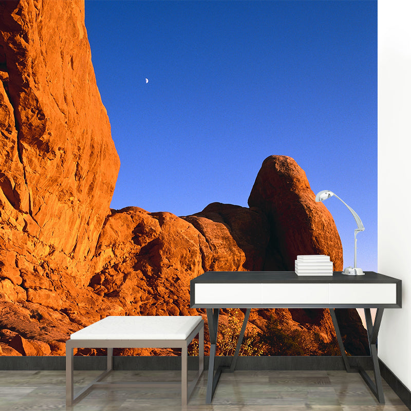Orange Arches National Park Mural Decal Stain Resistant Modern Hallway Wall Art, Custom Size