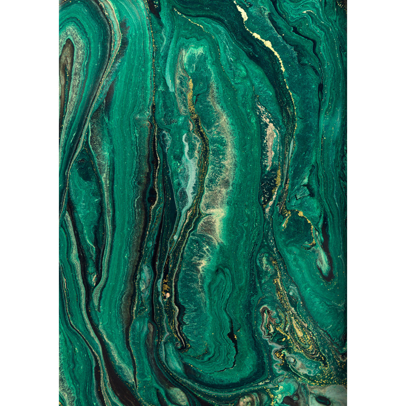 Abstract Flows Wallpaper Mural Tropical Smooth Wall Covering in Green for Bedroom