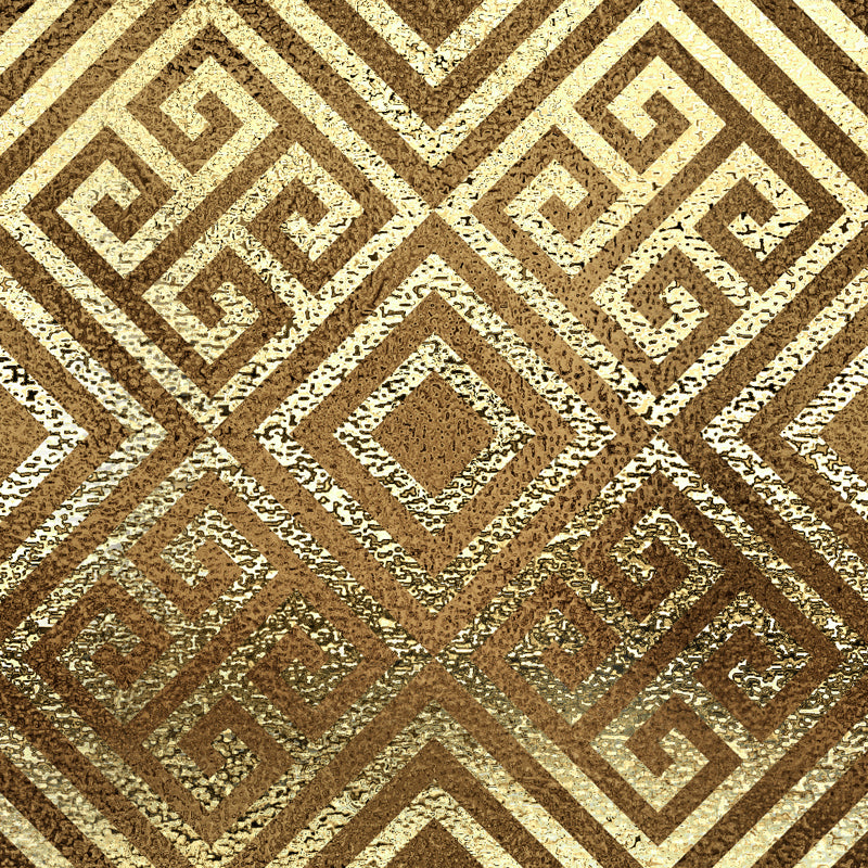 Symmetric Foil Mural Decal Art Deco Non-Woven Cloth Wall Covering in Gold for Home