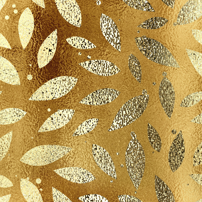 Modern Art Foliage Mural Wallpaper Gold Foil Wall Covering for Accent Wall, Custom Made