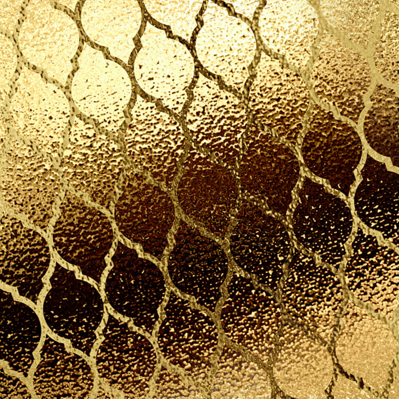 Ogee Patterned Foil Wall Mural Contemporary Stain Resistant Bedroom Wall Art, Made to Measure