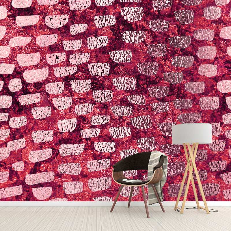 Modernist Spots Foil Wall Mural for Bedroom Personalized Wall Art in Pastel Color