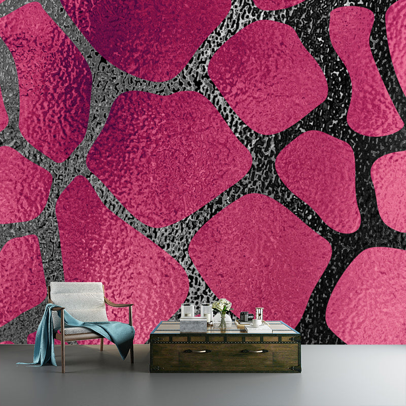 Modern Net Print Foil Mural Wallpaper Dark Color Living Room Wall Decor, Custom Made