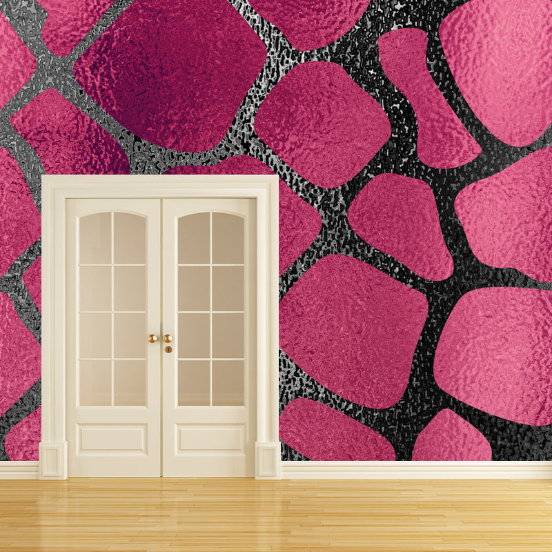 Modern Net Print Foil Mural Wallpaper Dark Color Living Room Wall Decor, Custom Made