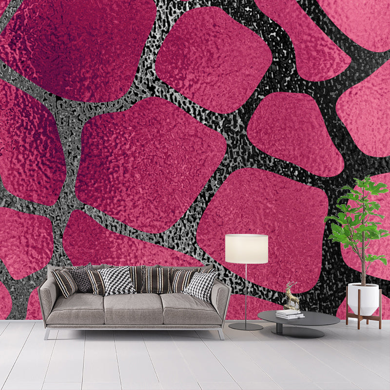 Modern Net Print Foil Mural Wallpaper Dark Color Living Room Wall Decor, Custom Made