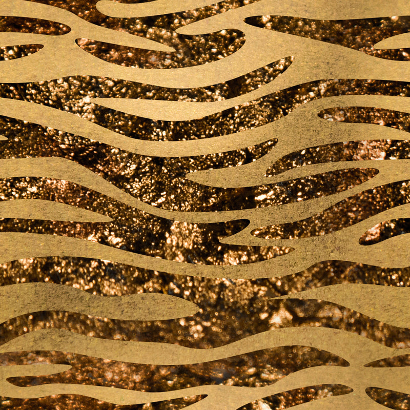 Zebra Print Foil Wall Mural Modern Glittering Wall Covering in Dark Color for Home