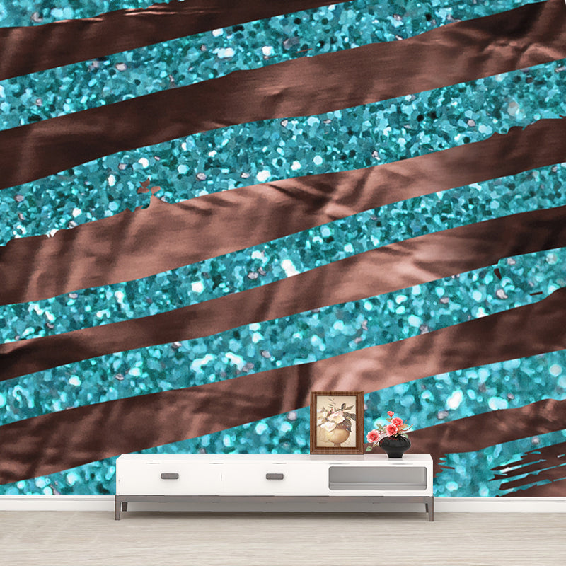 Brushstroke Print Foil Wall Mural Bright Color Contemporary Wall Decor for Bedroom