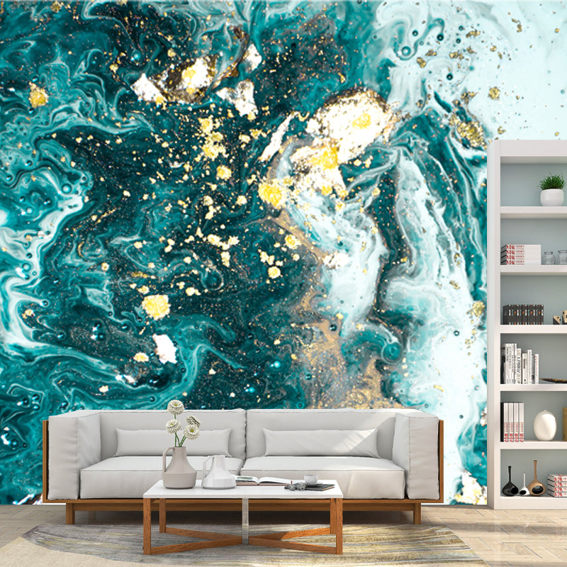 Tropics Ocean Tides Wallpaper Mural Blue Stain Resistant Wall Decoration for Home