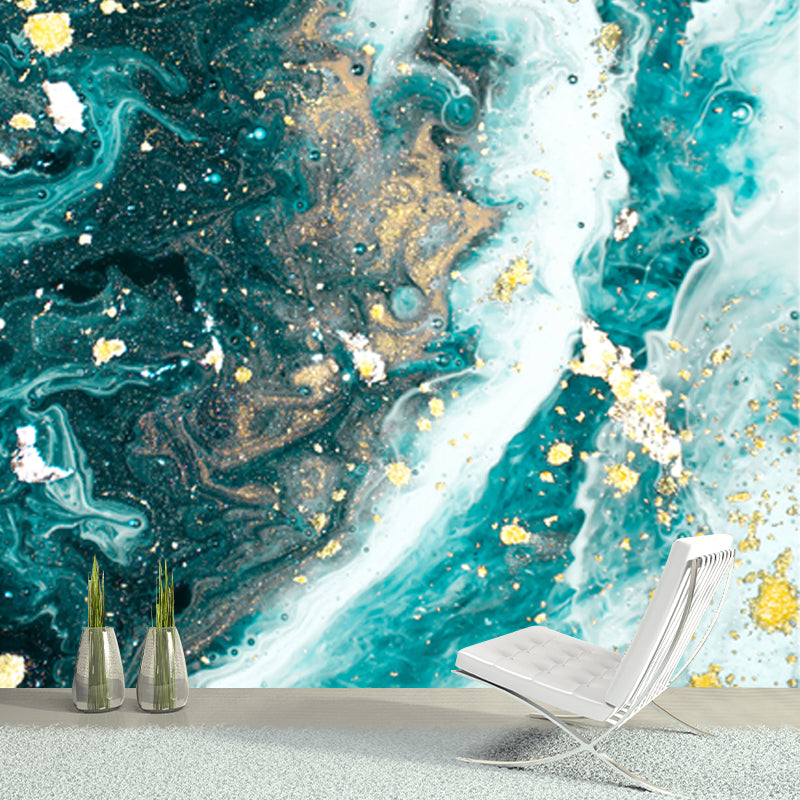 Tropics Ocean Tides Wallpaper Mural Blue Stain Resistant Wall Decoration for Home