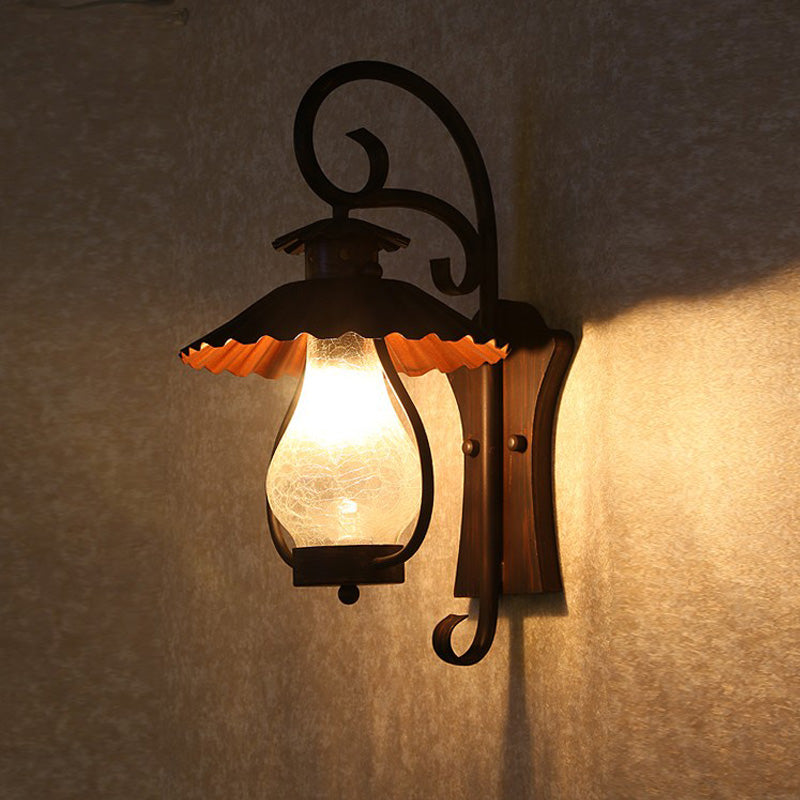 Knistern Gla Rost Leuchte leichte Laternen 1-Licht Industriewandlampenlampenvorrichtung für Esszimmer