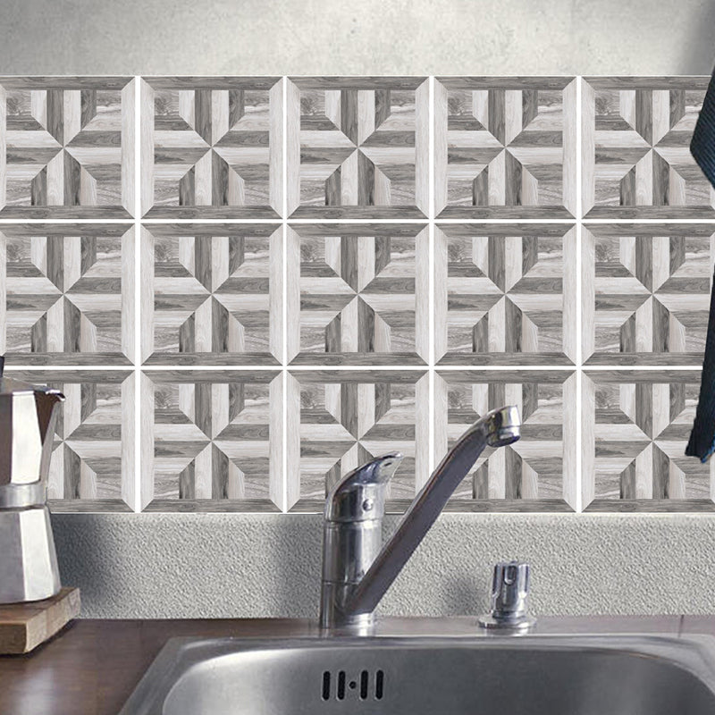 Modernist Floral Wallpaper Panels 10 Pcs Grey Wood Look Wall Art, Pick Up Sticks