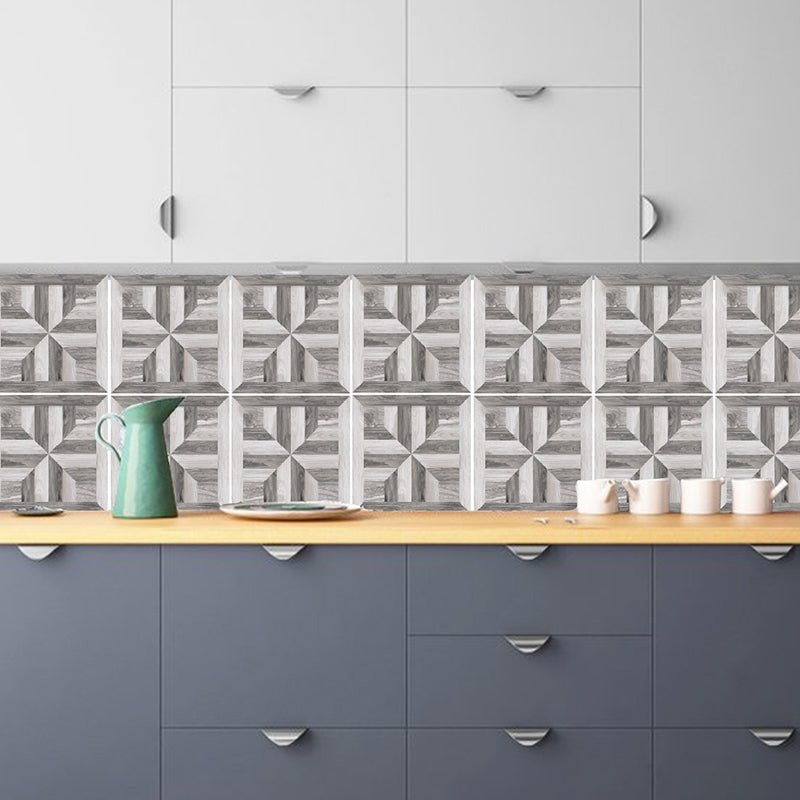 Modernist Floral Wallpaper Panels 10 Pcs Grey Wood Look Wall Art, Pick Up Sticks