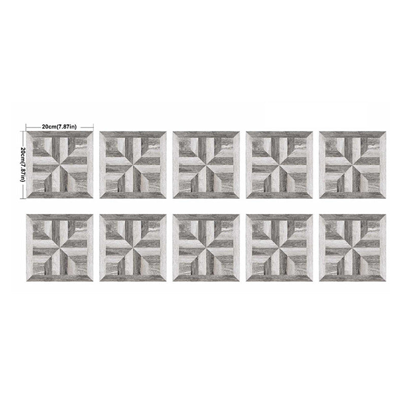 Modernist Floral Wallpaper Panels 10 Pcs Grey Wood Look Wall Art, Pick Up Sticks