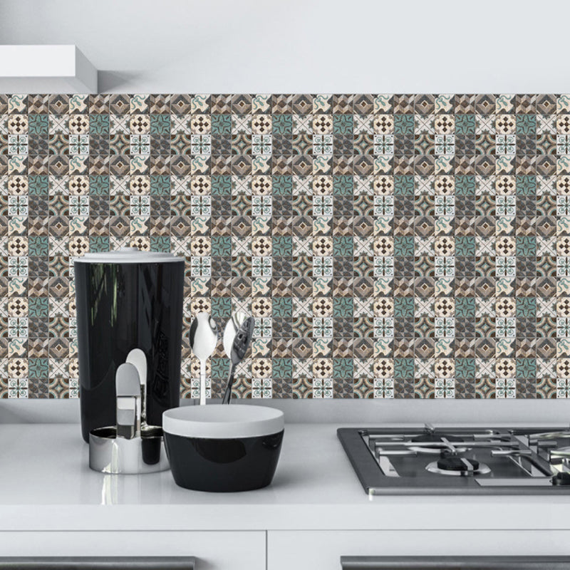 Abstract Pattern Brick Peel Wallpapers 10 Pieces Vintage Smooth Wall Decor in Grey