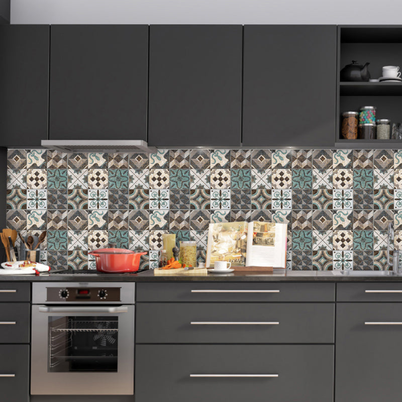 Abstract Pattern Brick Peel Wallpapers 10 Pieces Vintage Smooth Wall Decor in Grey