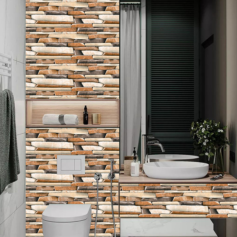 12 Pcs Brick Effect Wallpaper Panels Self Sticking Industrial Kitchen Wall Art, 8' x 4"