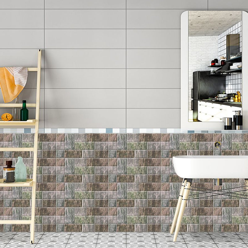 Self-Adhesive Brick Wallpapers 12 Pcs Industrial PVC Wall Decoration, 8' L x 4" W