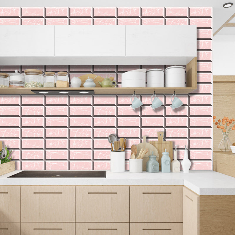 Smooth Removable Wallpaper Panels Rural Faux 3D Brick Wall Decor for Bathroom (12 Pcs)