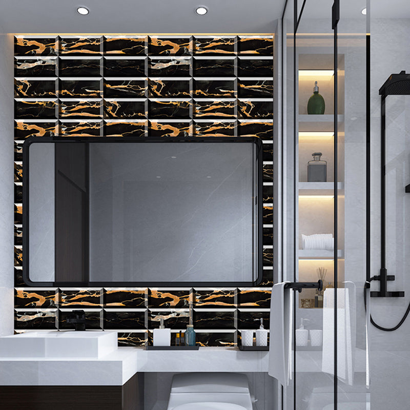 Smooth Removable Wallpaper Panels Rural Faux 3D Brick Wall Decor for Bathroom (12 Pcs)