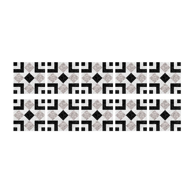 Grey-Black Modern Peel Wallpaper Panels 10 Pcs Symmetric Marble Wall Art for Home